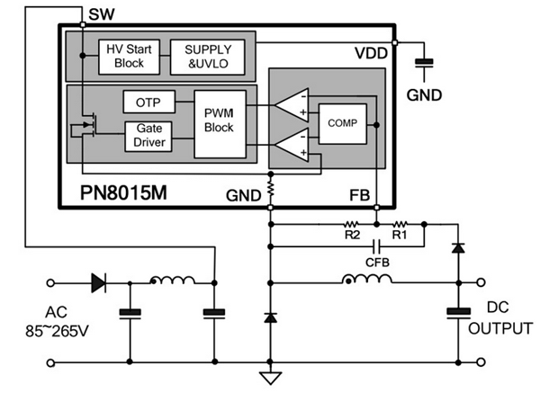 PN8015A开关电源电路图图片