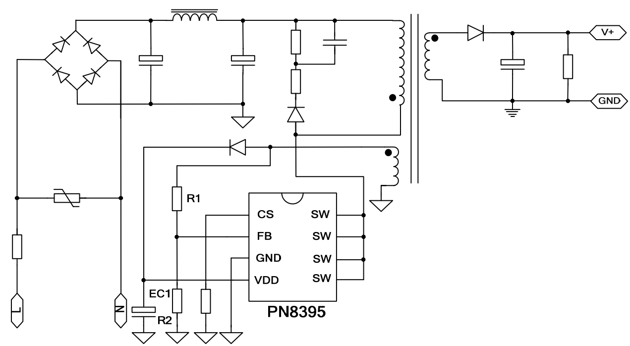 PN8395 12v电源芯片电路图