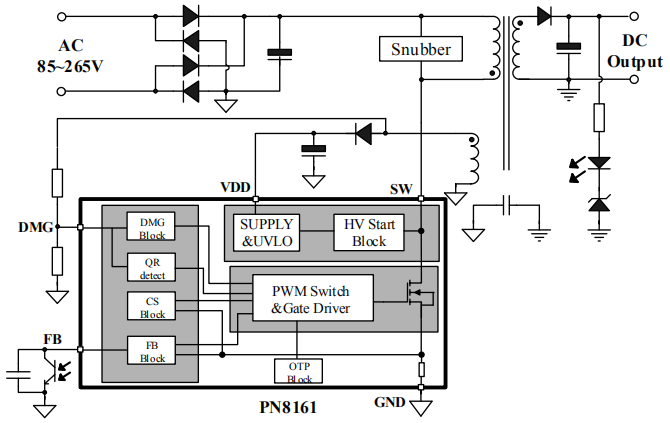 PN8161M快充芯片典型电路