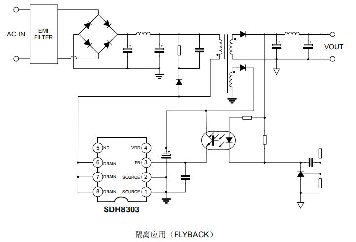 sdh8303隔离应用电路图